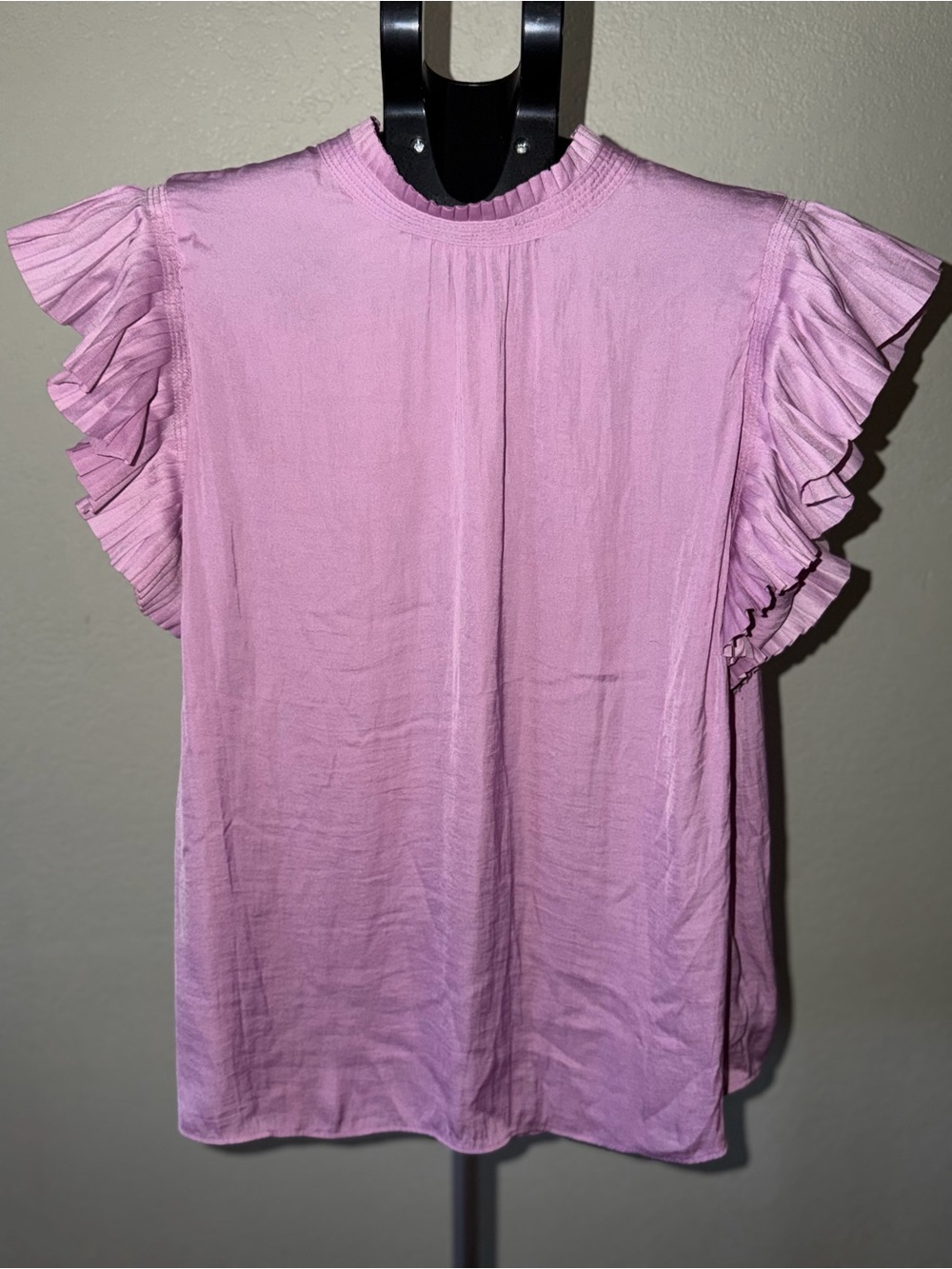 Ruffled Sleeve Pink Blouse - Lightweight Women’s Top